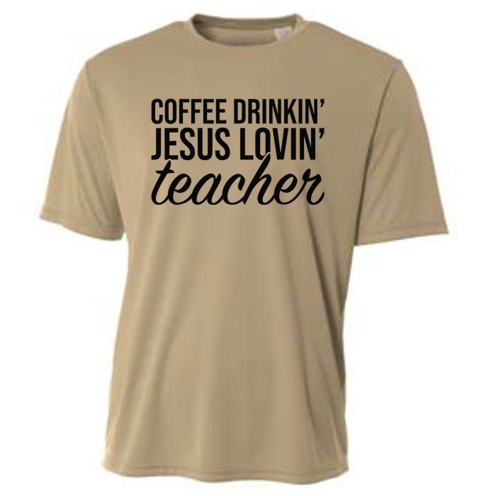 Coffee Drinking Jesus Loving Teacher Coffee Jesus Lovers Cooling Performance Crew T-Shirt