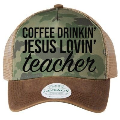 Coffee Drinking Jesus Loving Teacher Coffee Jesus Lovers Legacy Tie Dye Trucker Hat