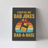 Cute Dad Jokes In Dadabase Vintage For FatherS Day Gift Canvas