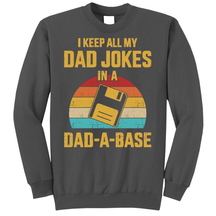 Cute Dad Jokes In Dadabase Vintage For FatherS Day Gift Tall Sweatshirt