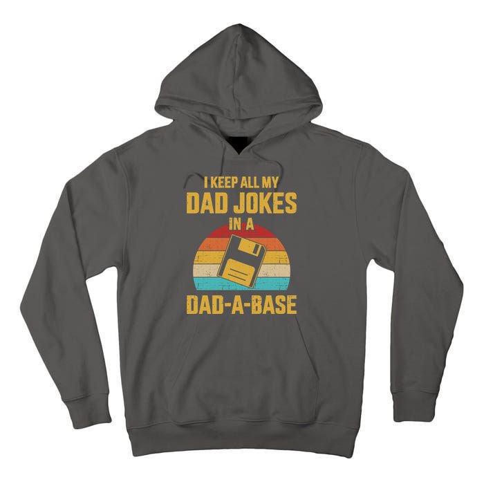 Cute Dad Jokes In Dadabase Vintage For FatherS Day Gift Tall Hoodie