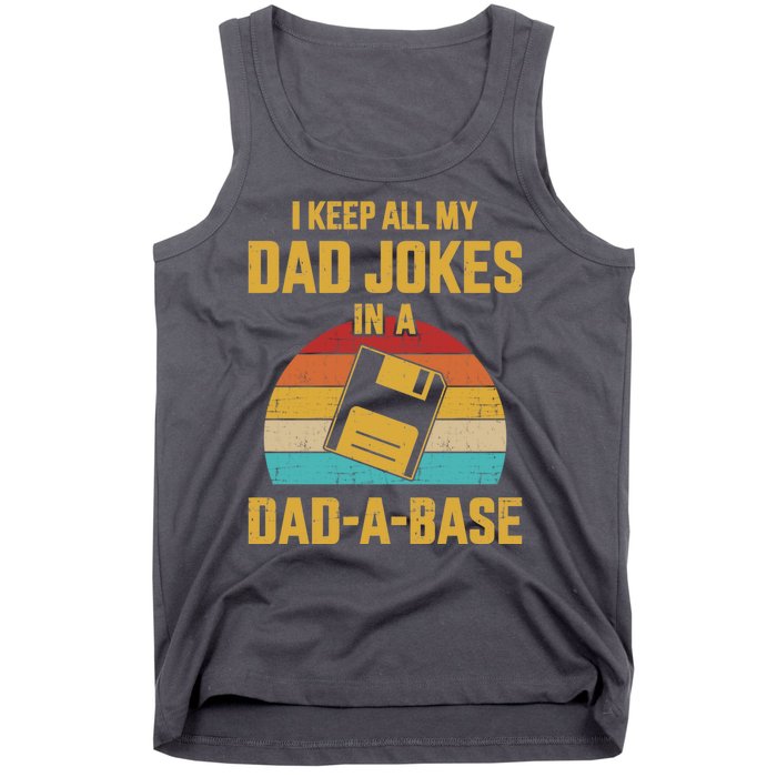 Cute Dad Jokes In Dadabase Vintage For FatherS Day Gift Tank Top