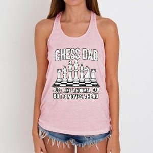 Chess Dad Just Like A Normal Dad But 3 Moves Ahead Women's Knotted Racerback Tank