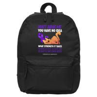Cat DonT Judge Me You Have No Idea Fibromyalgia Awareness 16 in Basic Backpack
