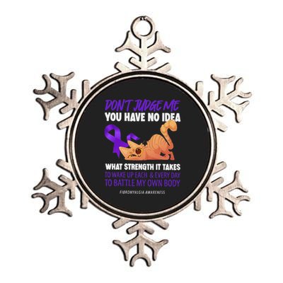 Cat DonT Judge Me You Have No Idea Fibromyalgia Awareness Metallic Star Ornament