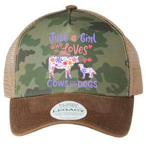 Cow Dog Just A Girl Who Loves Cows And Dogs Gift Meaningful Gift Legacy Tie Dye Trucker Hat