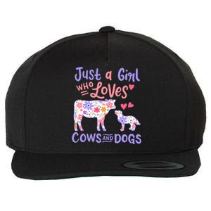 Cow Dog Just A Girl Who Loves Cows And Dogs Gift Meaningful Gift Wool Snapback Cap