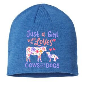 Cow Dog Just A Girl Who Loves Cows And Dogs Gift Meaningful Gift Sustainable Beanie