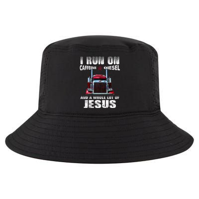 Caffeine Diesel Jesus Christian Trucker Distressed Cool Comfort Performance Bucket Hat