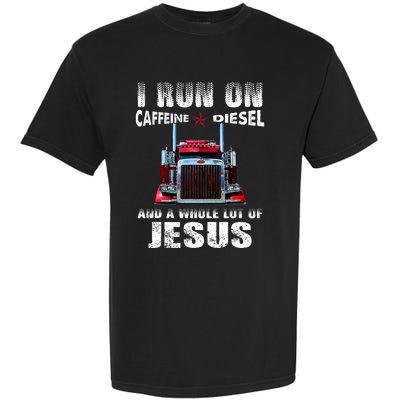 Caffeine Diesel Jesus Christian Trucker Distressed Garment-Dyed Heavyweight T-Shirt