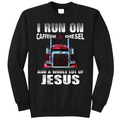 Caffeine Diesel Jesus Christian Trucker Distressed Sweatshirt