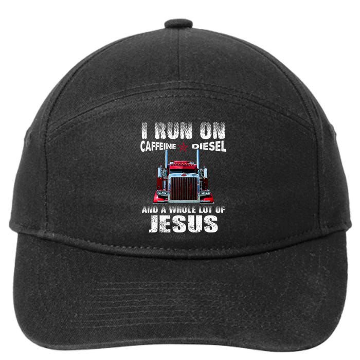 Caffeine Diesel Jesus Christian Trucker Distressed 7-Panel Snapback Hat