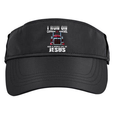 Caffeine Diesel Jesus Christian Trucker Distressed Adult Drive Performance Visor