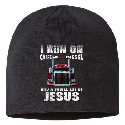 Caffeine Diesel Jesus Christian Trucker Distressed Sustainable Beanie