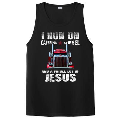 Caffeine Diesel Jesus Christian Trucker Distressed PosiCharge Competitor Tank