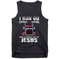 Caffeine Diesel Jesus Christian Trucker Distressed Tank Top