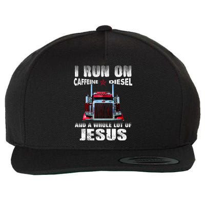 Caffeine Diesel Jesus Christian Trucker Distressed Wool Snapback Cap