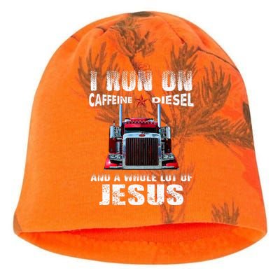 Caffeine Diesel Jesus Christian Trucker Distressed Kati - Camo Knit Beanie