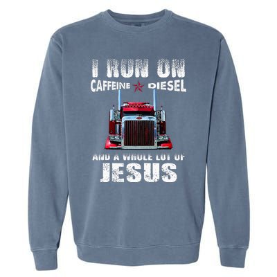 Caffeine Diesel Jesus Christian Trucker Distressed Garment-Dyed Sweatshirt