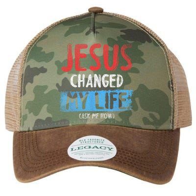 Christ Devotee Jesus Changed My Life Ask Me How Jesus Legacy Tie Dye Trucker Hat