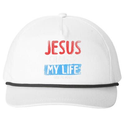 Christ Devotee Jesus Changed My Life Ask Me How Jesus Snapback Five-Panel Rope Hat