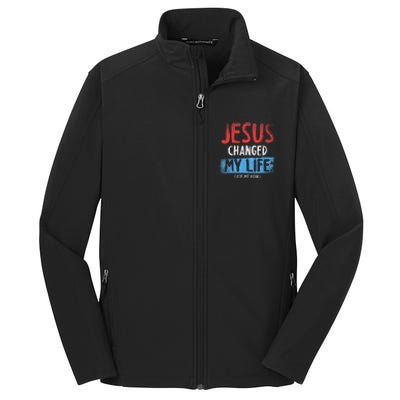 Christ Devotee Jesus Changed My Life Ask Me How Jesus Core Soft Shell Jacket