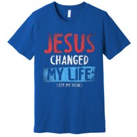 Christ Devotee Jesus Changed My Life Ask Me How Jesus Premium T-Shirt