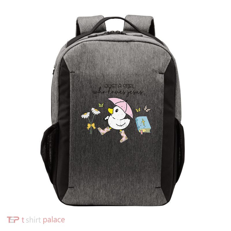 Cute Ducks Just A Girl Who Loves Jesus Christian Easter Vector Backpack