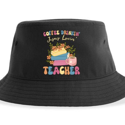 Coffee Drinking Jesus Loving Teaching Gifts For Teacher Sustainable Bucket Hat