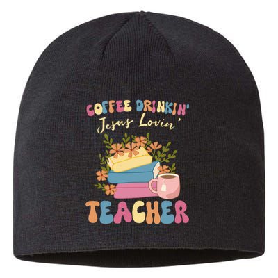 Coffee Drinking Jesus Loving Teaching Gifts For Teacher Sustainable Beanie