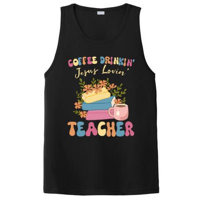 Coffee Drinking Jesus Loving Teaching Gifts For Teacher PosiCharge Competitor Tank