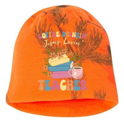 Coffee Drinking Jesus Loving Teaching Gifts For Teacher Kati - Camo Knit Beanie