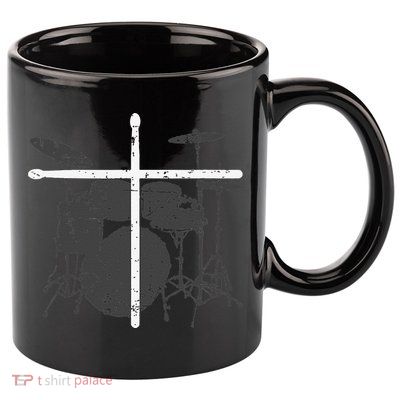 Christian Drummer Jesus Christ Drum Sticks Cross Worship 11oz C Handle Ceramic Mug