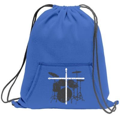 Christian Drummer Jesus Christ Drum Sticks Cross Worship Sweatshirt Cinch Pack Bag