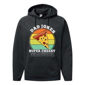 Cheesy Dad Joke Slice Of Pizza Performance Fleece Hoodie