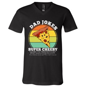 Cheesy Dad Joke Slice Of Pizza V-Neck T-Shirt