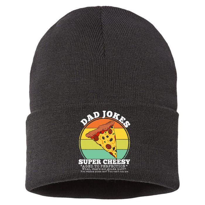 Cheesy Dad Joke Slice Of Pizza Sustainable Knit Beanie