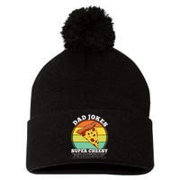 Cheesy Dad Joke Slice Of Pizza Pom Pom 12in Knit Beanie