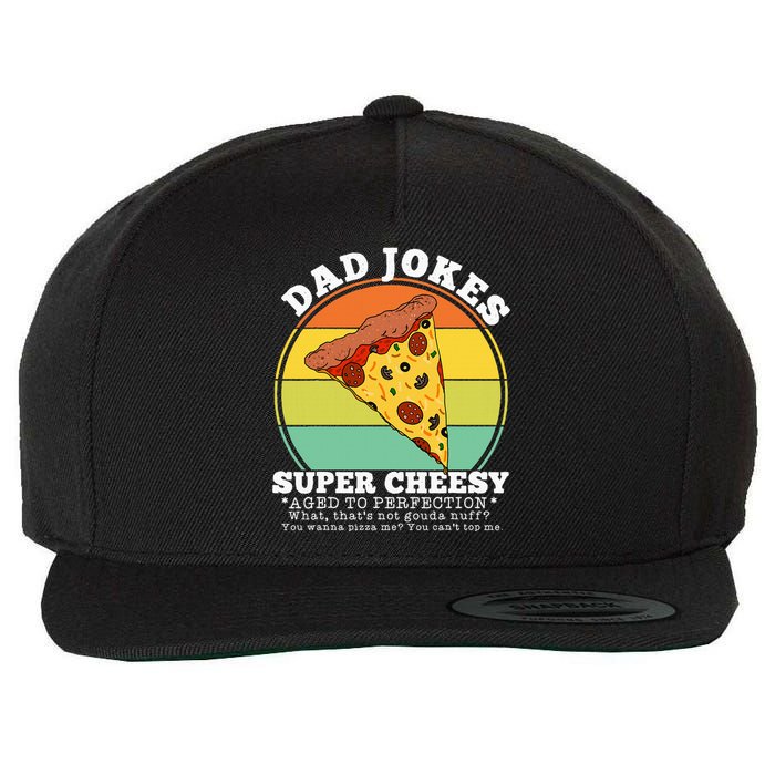 Cheesy Dad Joke Slice Of Pizza Wool Snapback Cap