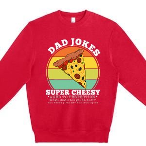 Cheesy Dad Joke Slice Of Pizza Premium Crewneck Sweatshirt