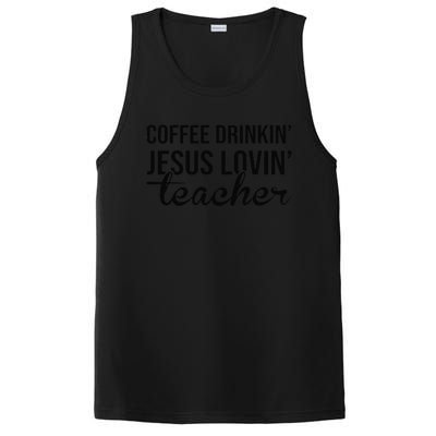 Coffee Drinking Jesus Loving Teacher PosiCharge Competitor Tank