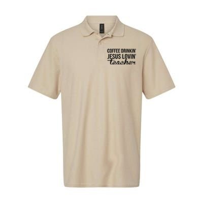 Coffee Drinking Jesus Loving Teacher Softstyle Adult Sport Polo