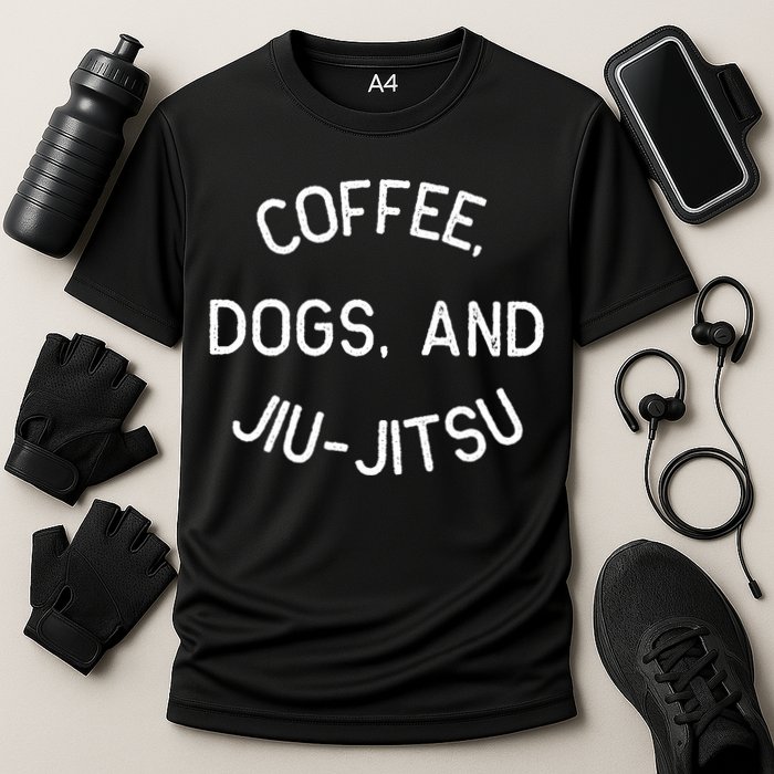 Coffee Dogs Jiu Jitsu For Bjj Jujitsu Cooling Performance Crew T-Shirt