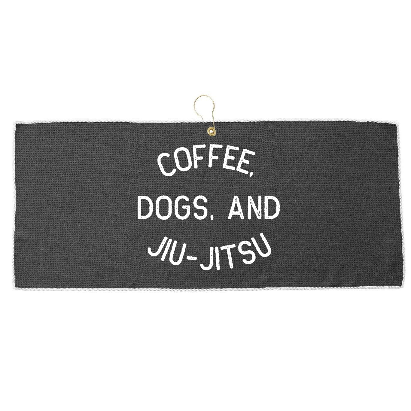 Coffee Dogs Jiu Jitsu For Bjj Jujitsu Large Microfiber Waffle Golf Towel