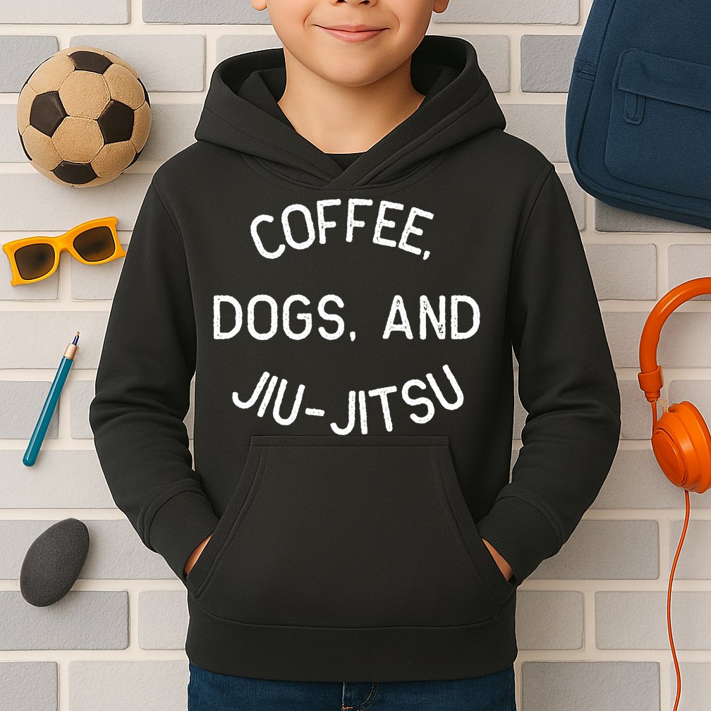 Coffee Dogs Jiu Jitsu For Bjj Jujitsu Kids Hoodie