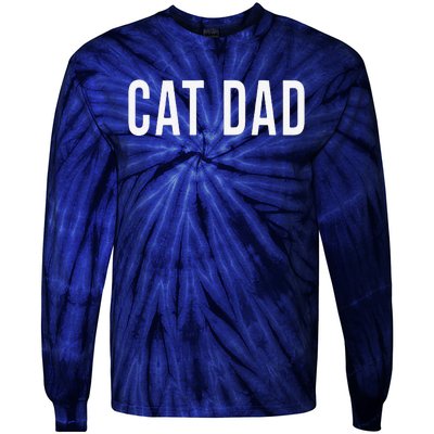 Cat Dad Kitty Funny Feline Father Fathers Day Cute Gag Tie-Dye Long Sleeve Shirt