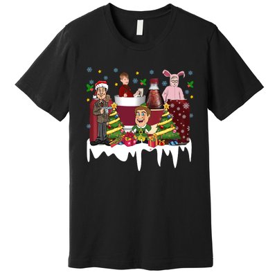 Christmas Drinking Kevin Ralphie Buddy Clark Griswold Premium T-Shirt