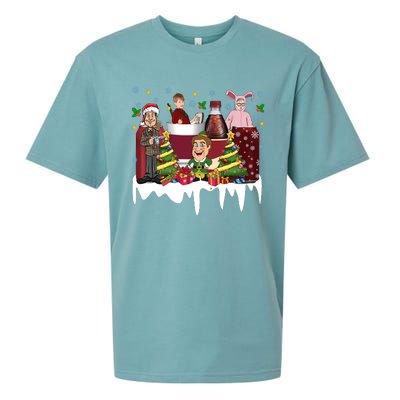 Christmas Drinking Kevin Ralphie Buddy Clark Griswold Sueded Cloud Jersey T-Shirt