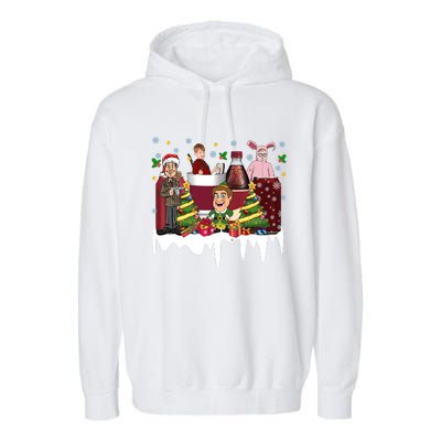 Christmas Drinking Kevin Ralphie Buddy Clark Griswold Garment-Dyed Fleece Hoodie