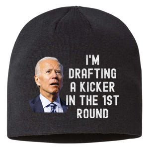 Confused Drafting Kicker Funny Fantasy Football Draft Party Sustainable Beanie